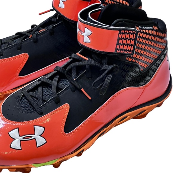 Under Armour Spine Football Cleats Glossy Orange NWOT main image 11